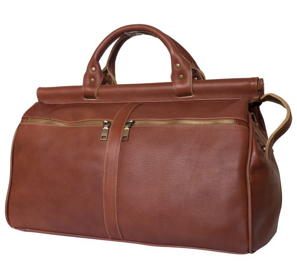 Handmade Dark Tan Moroccan Leather Travel Bag