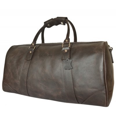 Elegant Dark Brown Moroccan Leather Travel Bag