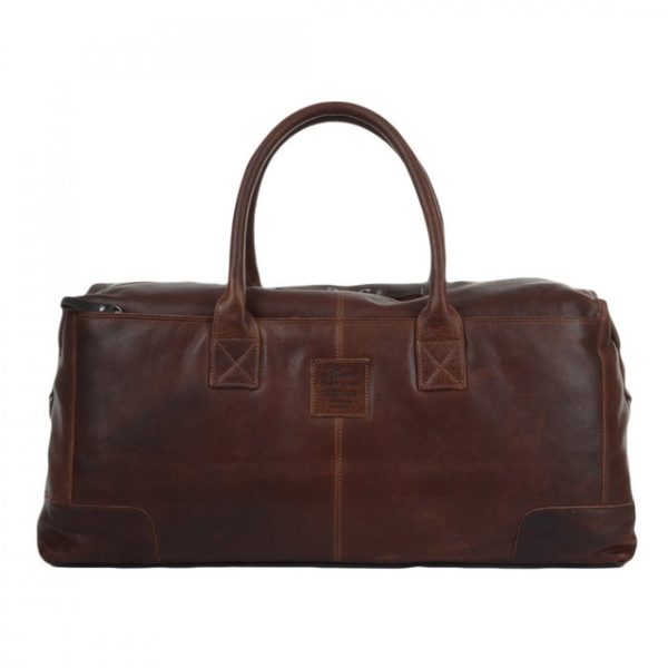 Dark Wood Brown Leather Moroccan Travel Bag - Premium Quality & Versatile