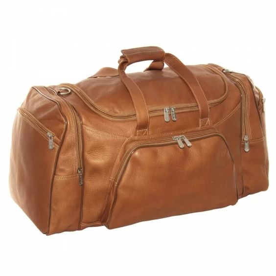 Genuine Dark Tan Moroccan Leather Travel Bag for Men and Women