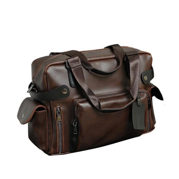 Handmade Dark Brown Moroccan Leather Travel Bag - Luxury Business & Travel Bag