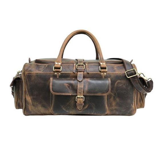 Vintage Brown Leather Travel Bag for Business, Travel, & Outdoor Adventures