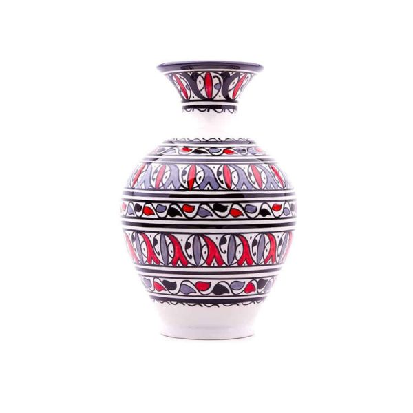Crimson Red Ceramic Moroccan Vase | Handmade & Customizable