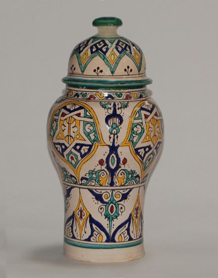 Hand-Painted Moroccan Ceramic Vase - Handmade Artisan Crafted Beauty