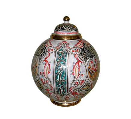 Handmade Moroccan Fes Ceramic Vase with Lid