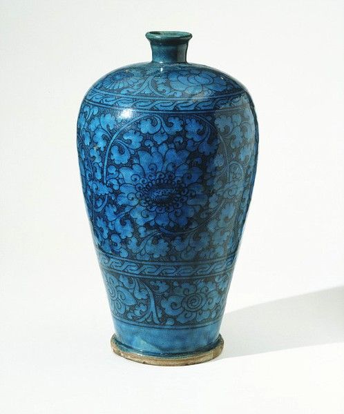 Traditional Moroccan Saffi Blue Handcrafted Vase