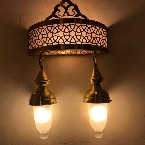 Moroccan Silver Metal Vintage Wall Lamp