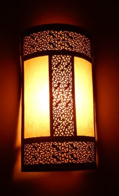 Moroccan Silver Metal Pendant Wall Lamp