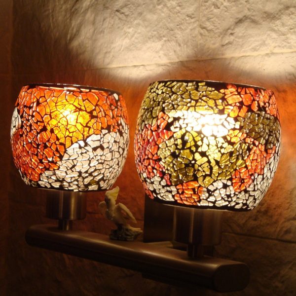 Handcrafted Moroccan Silver Metal Wall Lamps