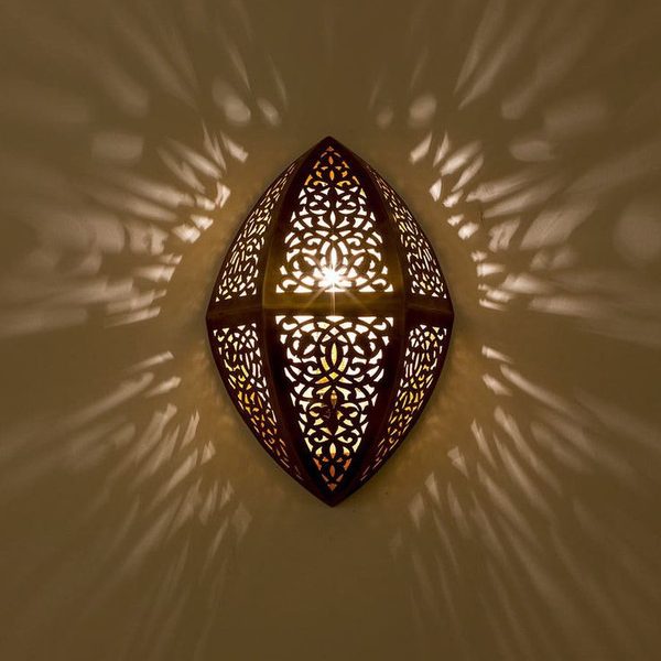 Exquisite Moroccan Silver Metal Wall Lamp - Vintage Charm for Indoors & Outdoors