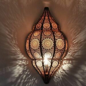 Handmade Moroccan Silver Wall Lamp - Vintage Elegance
