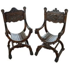 Moroccan Hand-Carved Wood Chair | Elegant Home Decor