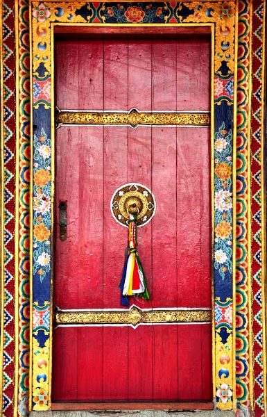 Red Moroccan Wood Door - Handcrafted Luxury and Durability