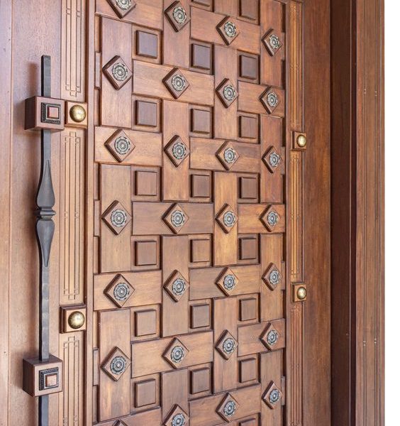 Moroccan Pattern Wood Door - Handcrafted, Elegant & Durable