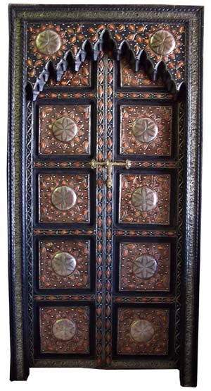 Vintage Moroccan Hand-Carved Wood Door | Premium Craftsmanship