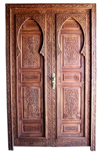Vintage Moroccan Handcrafted Wood Door - Durable and Elegant