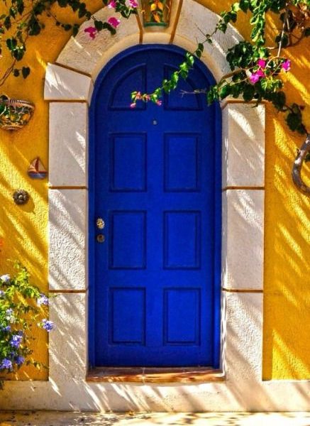 Premium Moroccan Blue Wood Door - Elegant Luxury for Interior & Exterior