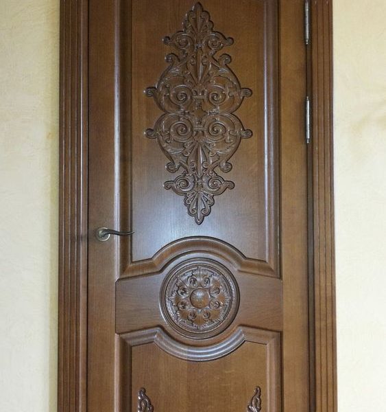 Luxury Hand-Carved Moroccan Wood Door