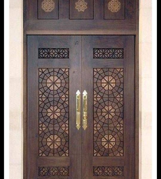 Hand-carved Traditional Moroccan Wood Double Door | High-Quality Craftsmanship