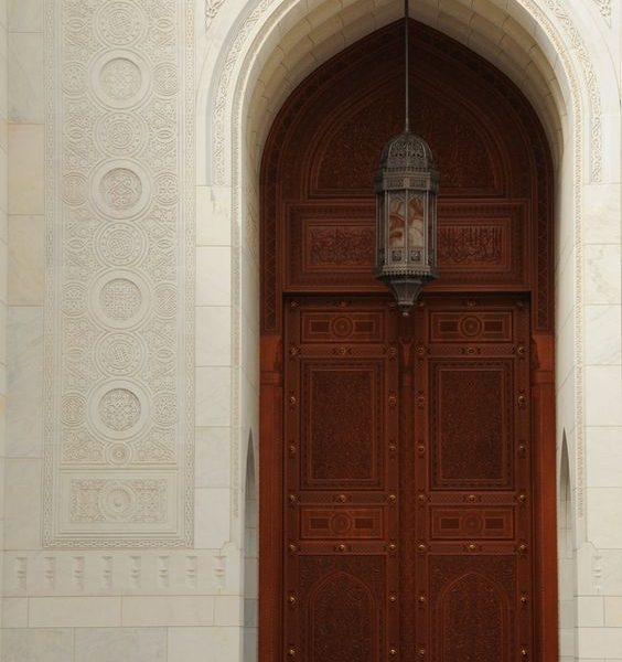 Moroccan Arched Wood Door - Premium Solid Wood Crafted Entrance