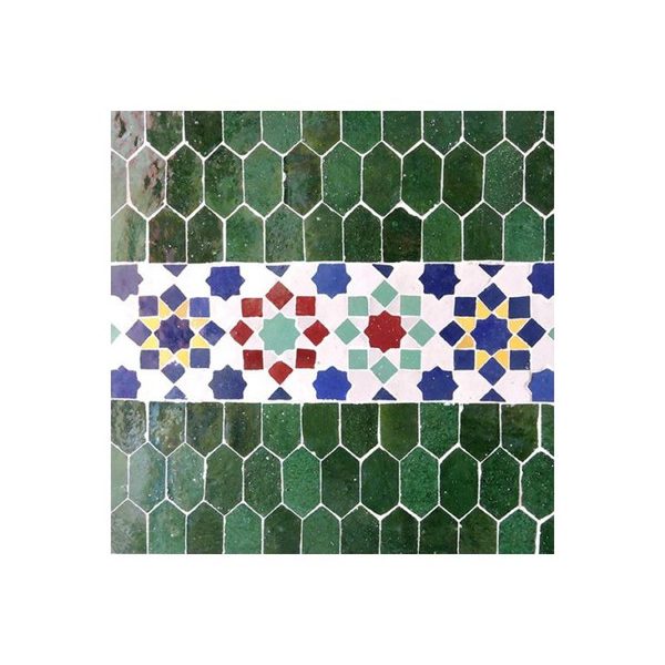 Moroccan Mosaic Pattern Multi-Colors Tile - Glazed Finish