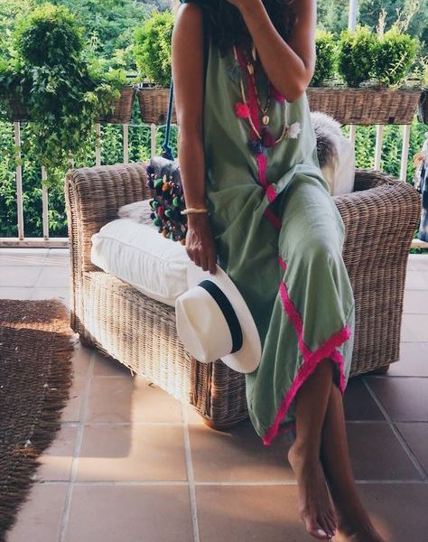 Vacation Maxi Moroccan Beach Cover Up - Elegant Caftan for Beach Days and Beyond