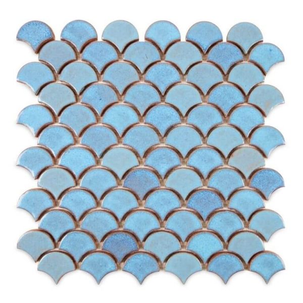Captivating Blue Bell Moroccan Fish Scales Tiles