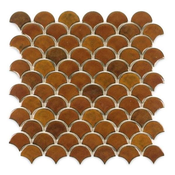 Captivating Amber Small Moroccan Fish Scales Tiles