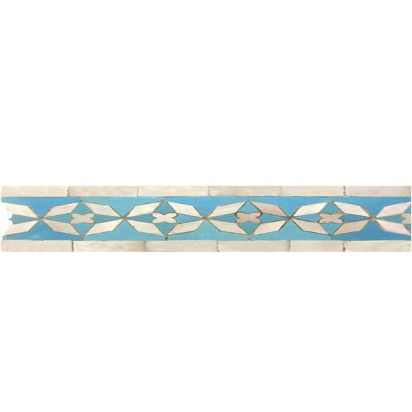 Moroccan Mosaic Border Multicolors: Handmade Hexagon Star Design