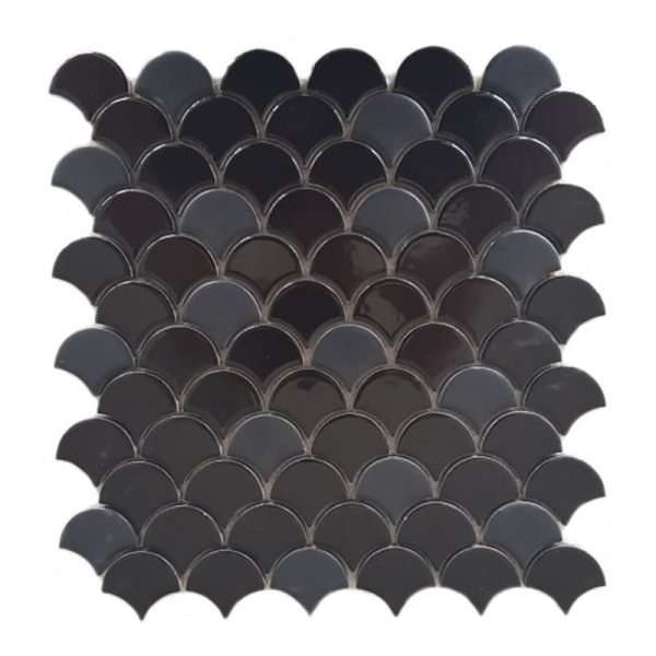 Moroccan Fish Scales Grease Black Tiles