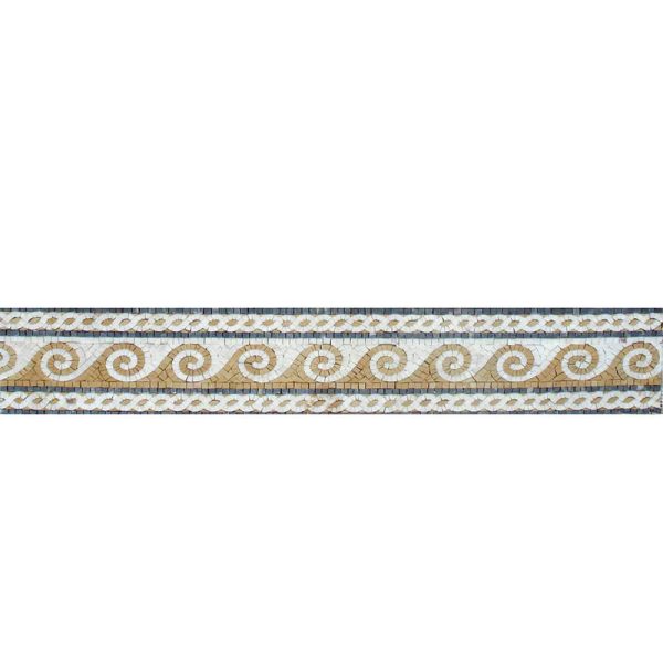 Exquisite Moroccan Spiral Mosaic Border in Brown - High-Quality Design
