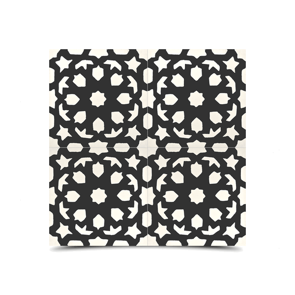 Moroccan Cement Floral Pattern Tiles - Handcrafted Vintage Design