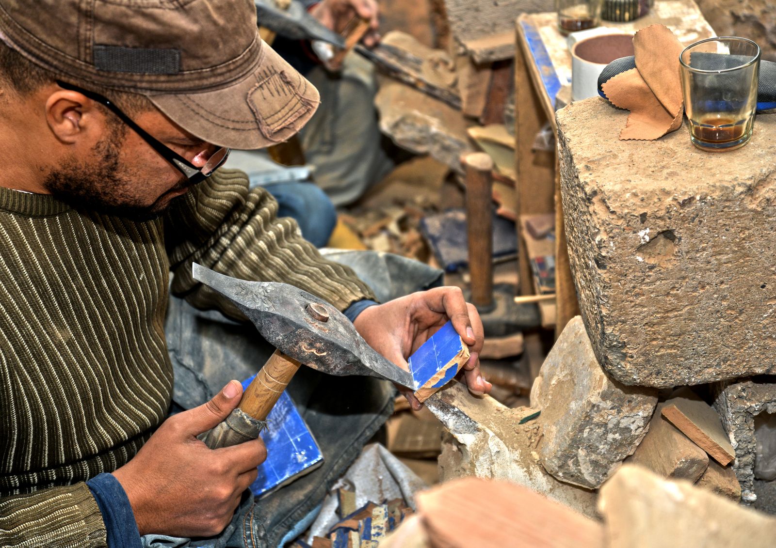 Hand-cut Moroccan zellige